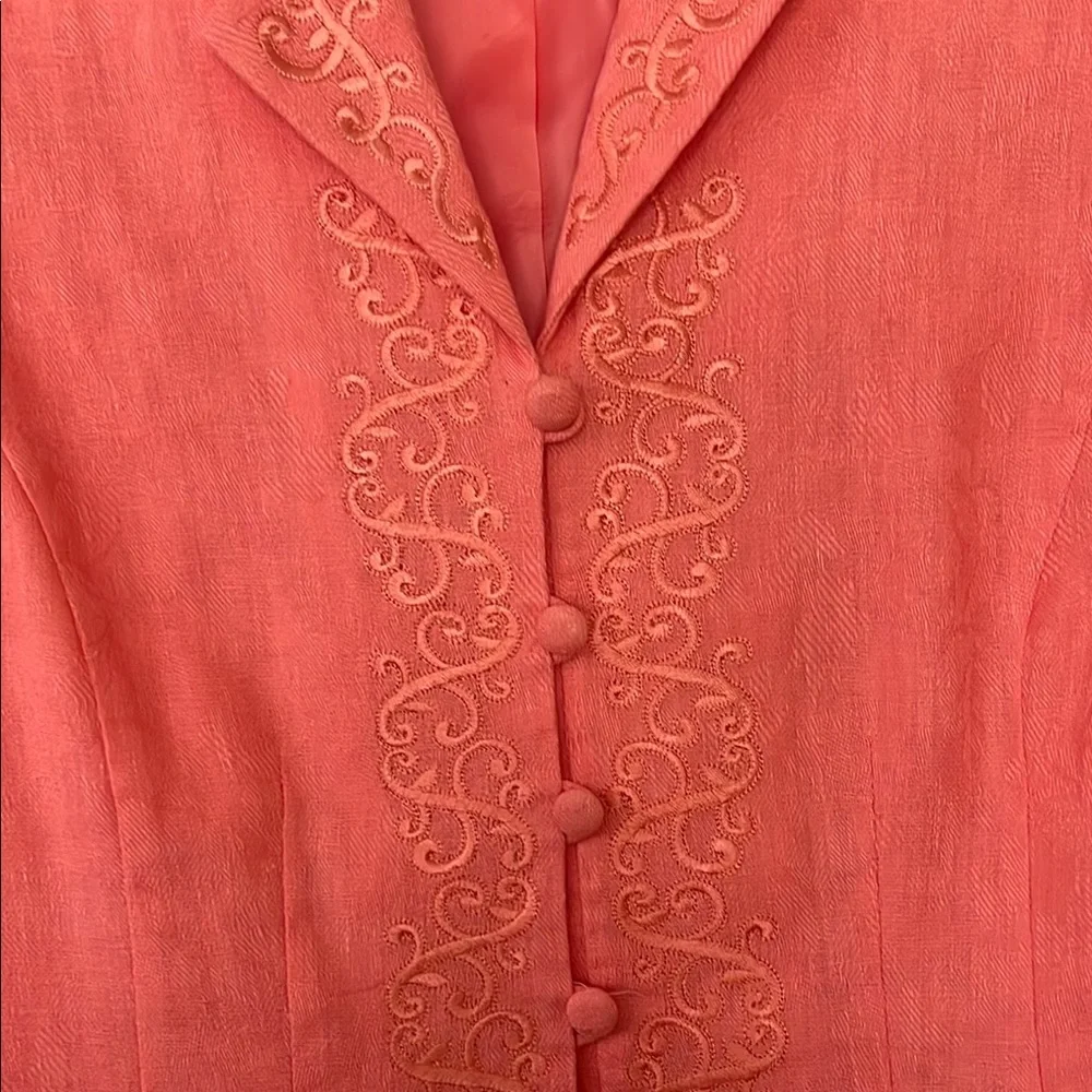 Coral colored 2 piece skirt and matching top. - Picture 2 of 8